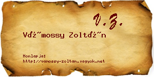 Vámossy Zoltán névjegykártya
